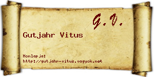 Gutjahr Vitus névjegykártya